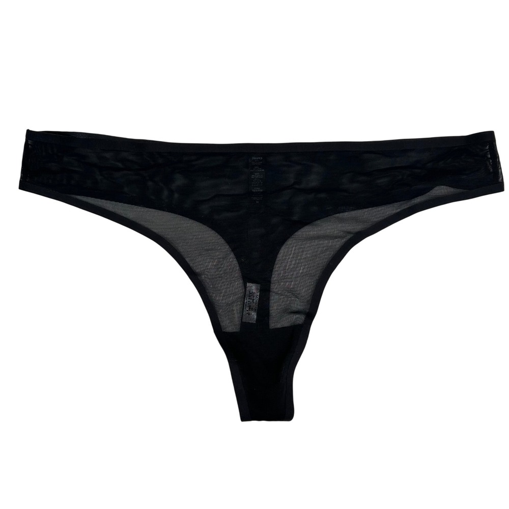 SKIMS‎ Thong Underwear Seamless Mesh Onyx Black Lingerie Minimalist 3XL NWT